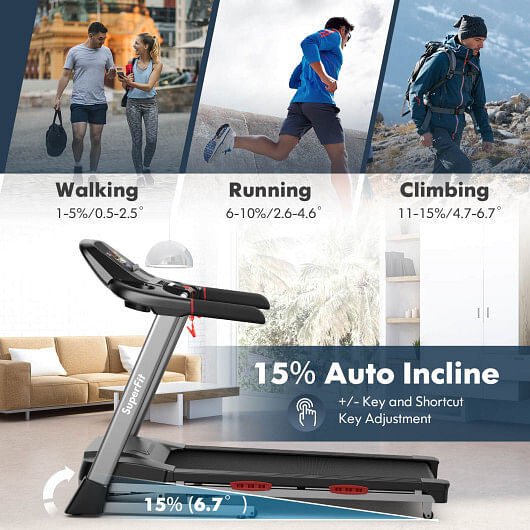 Apex Gym 4.75 HP Folding Treadmill – Auto Incline, 20 Programs & APP - Controlled Home Runner - Apex Gym