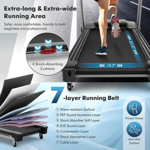 Apex Gym 4.75 HP Folding Treadmill – Auto Incline, 20 Programs & APP - Controlled Home Runner - Apex Gym