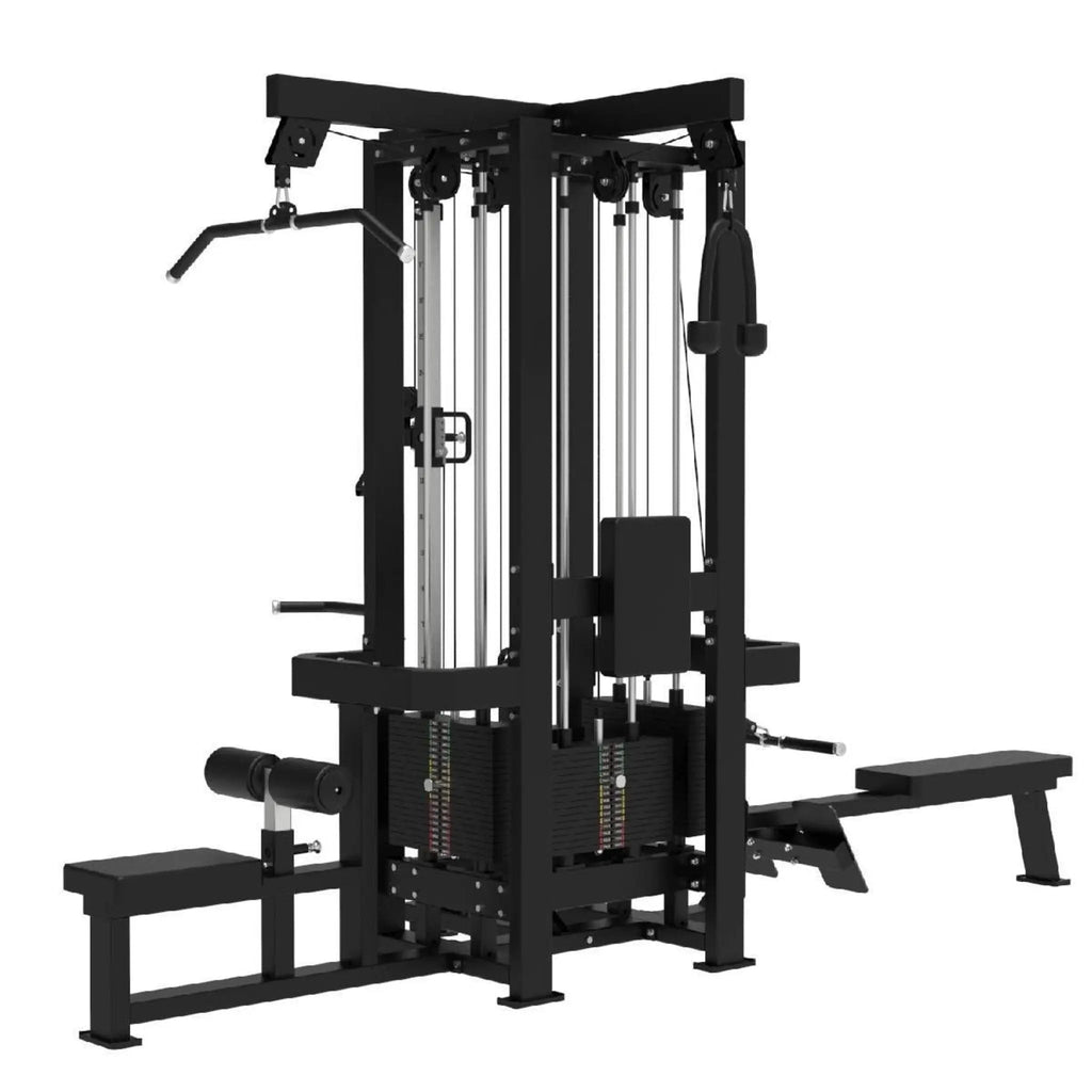 Titanium Strength 4 - Station Elite Multi Gym – Commercial 400 kg Stack Powerhouse for Multi - User Training - Apex Gym