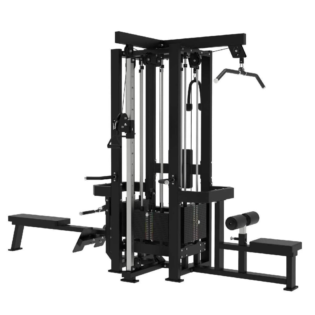 Titanium Strength 4 - Station Elite Multi Gym – Commercial 400 kg Stack Powerhouse for Multi - User Training - Apex Gym