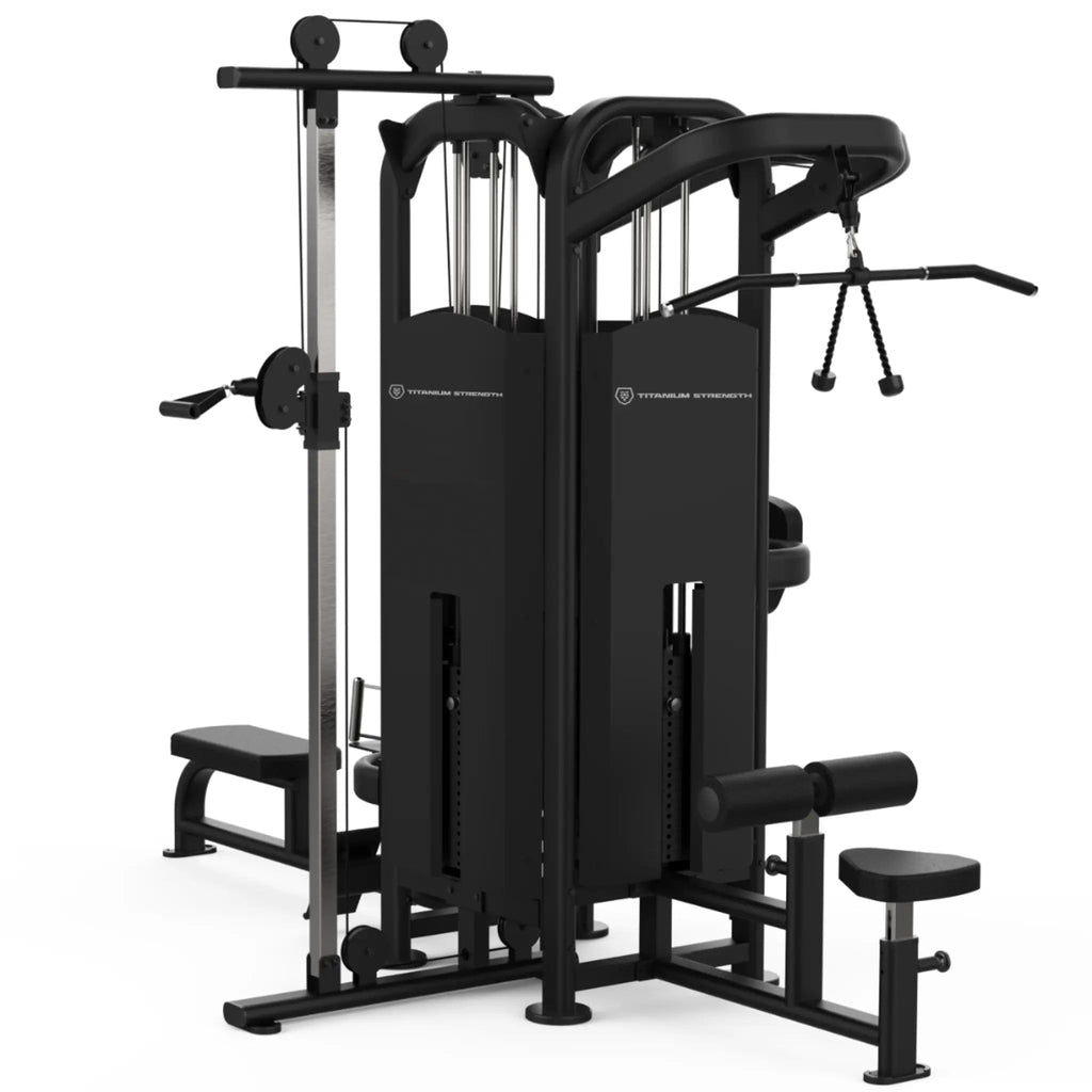 Titanium Strength 4 - Station Multi Gym – Black Series Commercial Kraftstation for Multi - User Full - Body Training - Apex Gym