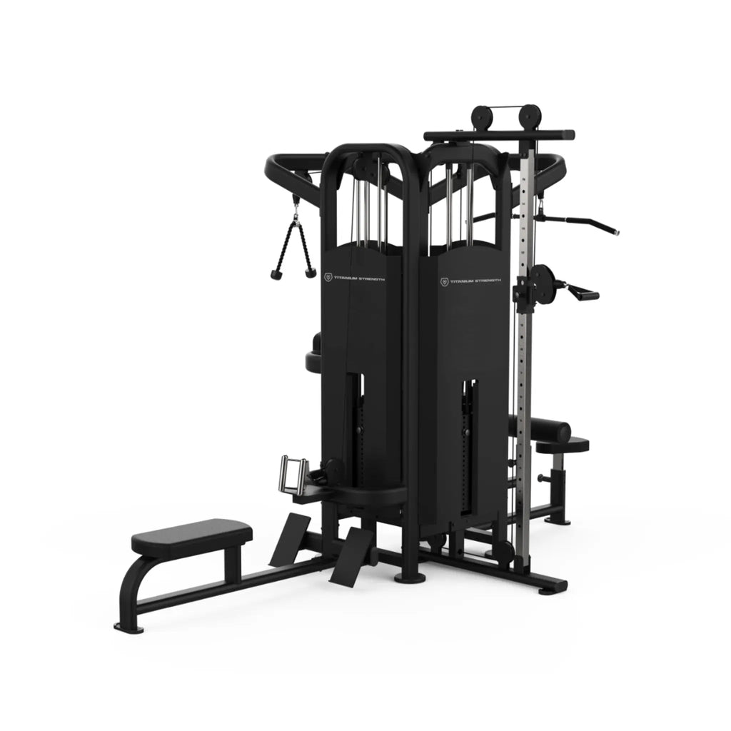 Titanium Strength 4 - Station Multi Gym – Black Series Commercial Kraftstation for Multi - User Full - Body Training - Apex Gym