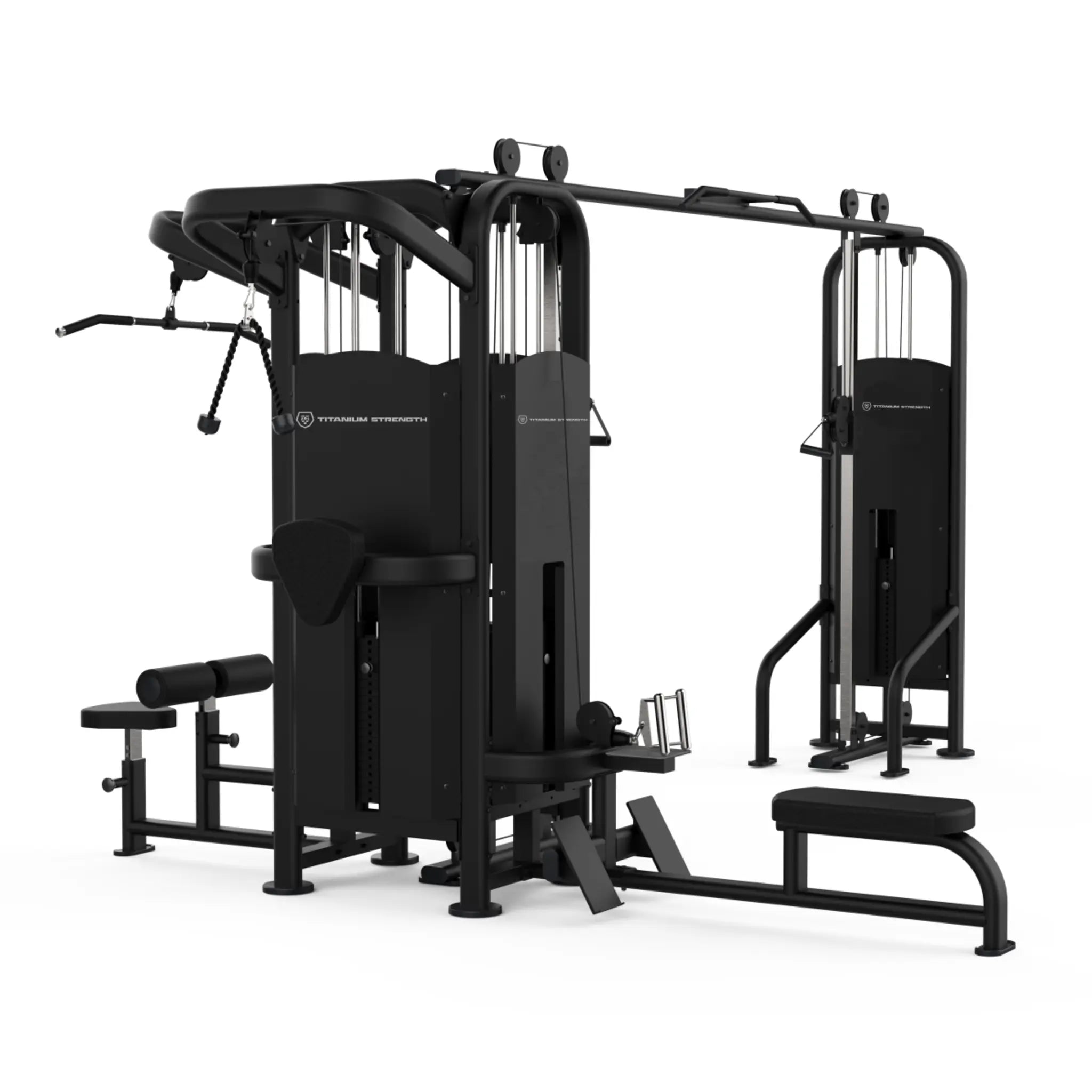 Titanium Strength 5 - Station Multi Gym – Black Series Commercial Powerhouse for Multi - User Strength Training - Apex Gym