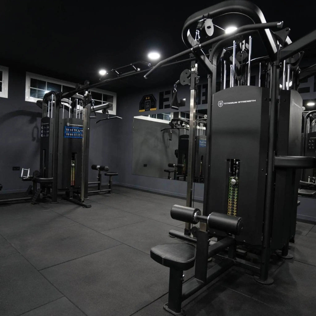 Titanium Strength 8 - Station Multi Gym – Black Series Commercial Powerhouse for Up to 8 Simultaneous Users - Apex Gym