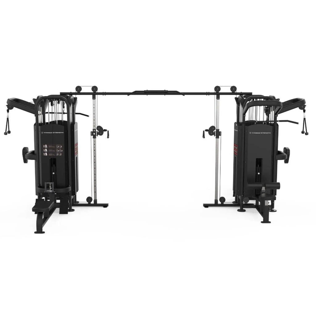 Titanium Strength 8 - Station Multi Gym – Black Series Commercial Powerhouse for Up to 8 Simultaneous Users - Apex Gym